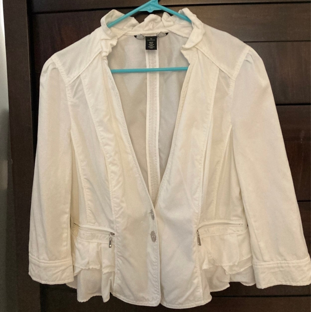 WHBM White Peplum Jacket